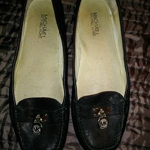 MICHAEL KORS Black MK Hamilton Lock Leather sz 8.5